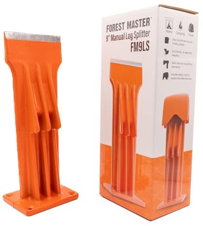 FM9LS 9” Manual Log Splitter - Base Mounted Firewood & Kindling Splitter - Lightweight, Portable, and Safe for Efficient & Precise Wood Splitting - No Power Required - Perfect for Gardening and DIY