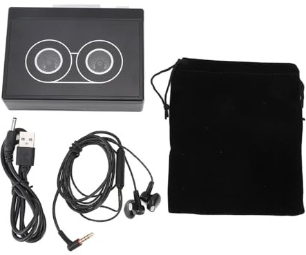 Topincn Vintage Cassette Player, Reproductor de Grabadores de Cassette Vintage Portátiles, Reproducción de MP3, Radio FM, para Entusiastas de la Nostalgia (A)