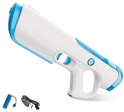 Elektrische Wasserpistole für Erwachsene und Kinder,Automatische Wasserpistole mit Wasseraufnahme,Wasser Pistole Elektrisch mit 350CC/33 FT Wasserspritzpistole für Sommer Party Strand (Blau)