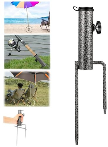 MHMondawn Erdspieß Sonnenschirm Ständer - Robuste Sonnenschirmhalterung für Strand, Garten, Rasen, Camping & Angeln | Sonnenschirm Ständer Boden Universeller Boden- und Rasendorn für sicheren Halt