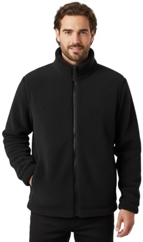 Karelpiù Felpa Uomo in Sherpa Full Zip. Giacca Termica in Teddy Invernale (IT, Testo, L, Regular, Regular, Nero)