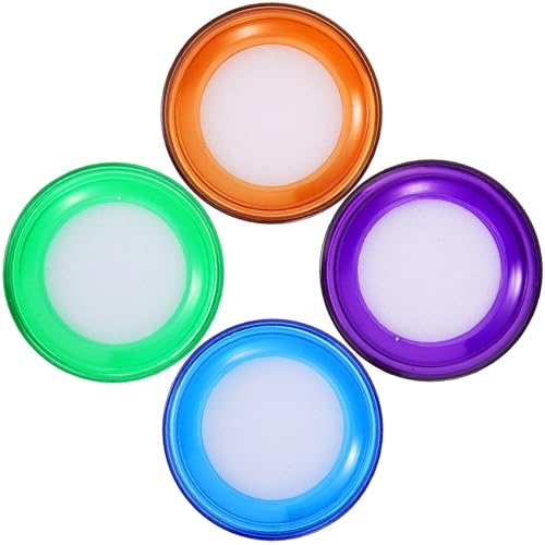 WRITWAA Set 4 Spugne Bagnate le Dita Umidificatore Contanti, Tazza Spugna per Punta Dita per Contabili e Personale Bancario, Strumento Idratante per Conteggio Rapido di Banconote