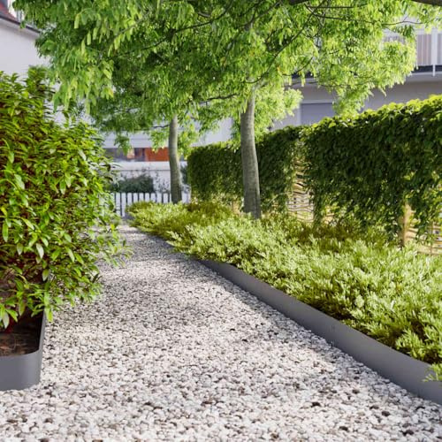 Lumanois Bordes césped 50 uds Antracita 15x103 cm Acero Laminado frío,Bricolaje,Vallas de jardín,Ribetes y Bordes para jardín,31.65kg-860150