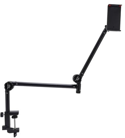 Funien Mikrofonupphängningsstativ Robust 360 Graders Rotation för Hemmastudio, Mikrofonarmstativ i Metall med Telefonklämma, Zinklegering/1,5 Kg