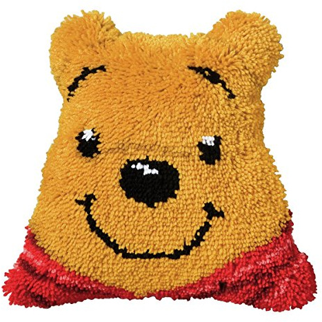 Vervaco Latch Hook Shaped Cushion: Winnie The Pooh, Acrylic, Multi-Colour, 30 x 2 x 20 cm