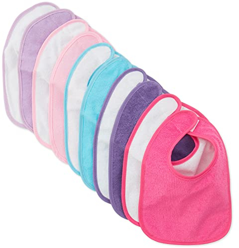 Bieco Baby Lätzchen Wasserdicht Lätzchen 10er Pack | Lätzchen für Säuglinge | Lätzchen Klett wasserfeste Lätzchen Baby Plastik Lätzchen Baby Frottee Lätzchen Klettverschluss Sabberlatz