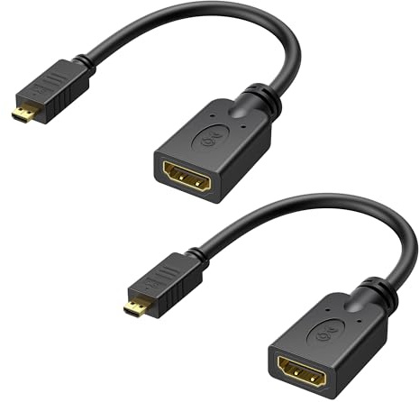 Cable Matters 2-Pack Micro HDMI to HDMI Adapter - 6 Inches, with 4K and HDR Support for Raspberry Pi 4 and Raspberry Pi 5