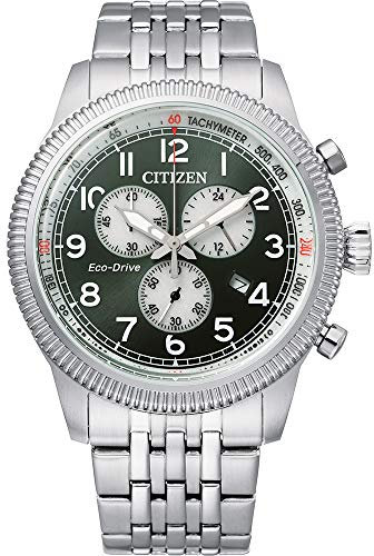 Citizen Herren Analog Eco-Drive Uhr mit Edelstahl Armband AT2460-89X