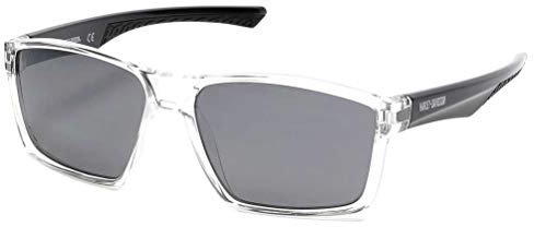 Harley-Davidson Gafas de sol cuadradas modernas para hombre, transparentes, 59-16-145, Claro
