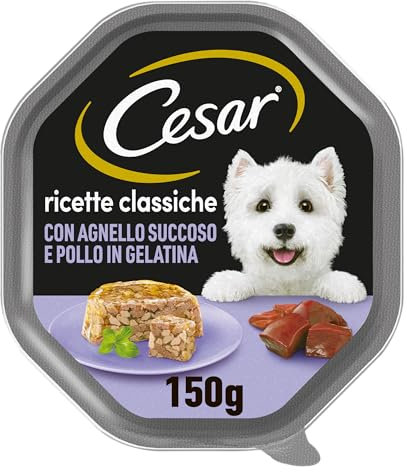 Cesar Klassische Rezepte Nassfutter für Hunde mit Lamm und Huhn, 1 Schalen à 150 g