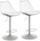 Sepnine® Transparenter Barhocker 2er Set,Barstuhl gepolstert mit Fußstütze,Barstühle mit Rückenlehne,Zeitgenössisch Drehstuhl 360°,Tresenhocker höhenverstellbar für Esszimmer & Bar (PU)