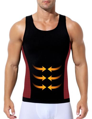 Casey Kevin Faja Reductora Hombre Compresión Camiseta Body Shaper Deportiva Adelgazante Camisa