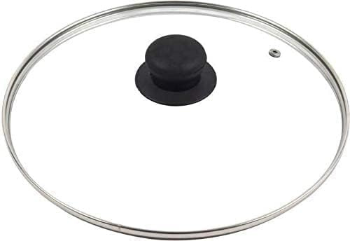 DIOXSTAR Transparent Glass Lid Cover, Heat Resistance, Ensuring Long-Lasting Performance, Ergonomic Knob, Comfortable, Sleek, Modern Design, Easy-Grip Knob, (26CM)