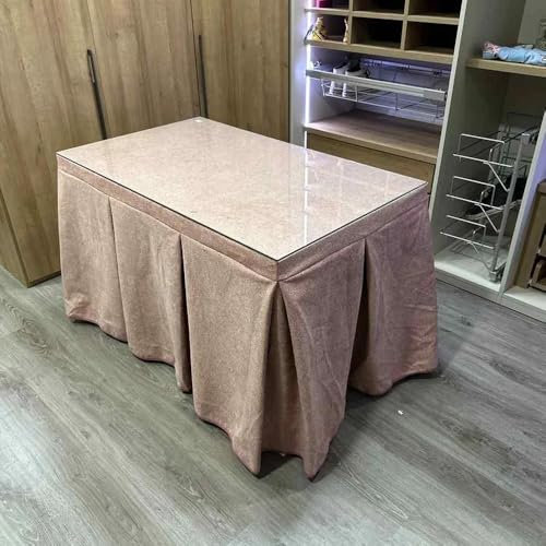 Ropa de Mesa Camilla Antimanchas Extragruesa Ultraeficiente (Rosa) en varias medidas - Falda Mesa Camilla, Enaguillas, Ropa Chenilla - Tejido Extragrueso Hipercalórico (130 x 80 cm (72 cm de Alto))