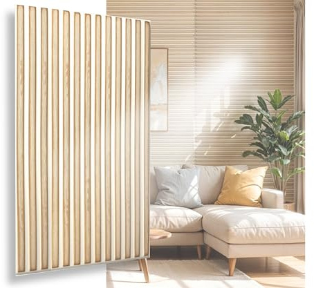 Polystyrol 3D Paneele, Deckenpaneele XL Wandpaneele, Dekoren, Styropor LamellenImitat, Decken - Wandverkleidung, 3mm dick - 100x50cm 2m² - 4 Stück (Weiß - Gold 3D Slats XL)