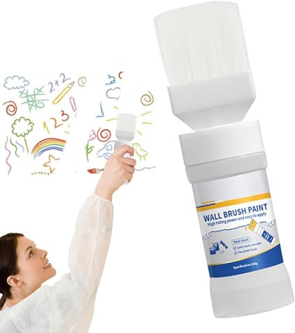 Vernice Bianca Per Pareti, Pittura Murale | Vernice Al Lattice Da 180 G Per La Riparazione Delle Pareti - Vernice Bianca Per Soffitti, Pittura Murale Inodore Con Pennello Per La Riparazione Di Pareti