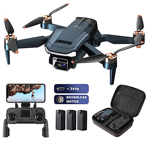 2650 ft Control Range Super Enduring Brushless Motor Drone with 84 Mins Super Long Flight Time, Drone with 4K HD Camera for Beginners, CHUBORY A77 WiFi Quadcopter, Follow Me, Auto Hover, 3 Batteries