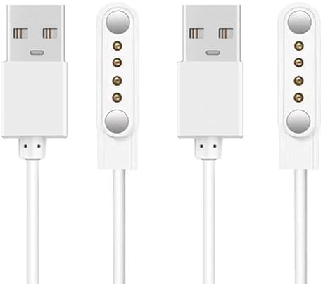 2 Piezas Cargador Reloj Inteligente, Cable de Carga Magnético USB para Reloj Inteligente, Cargador Smartwatch 4 Pines, Pin Espaciado 7,62mm, Cargador Reloj Compatible con Save Family, Carga Rápida