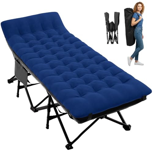 Palawano Lit de Camp Pliable 1 Personne avec Matelas Amovible