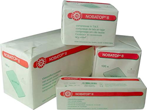Noba Mull Kompressen 10 x 10 cm, 8-Fach unsteril, 100 Stück Pack - Mullkompressen