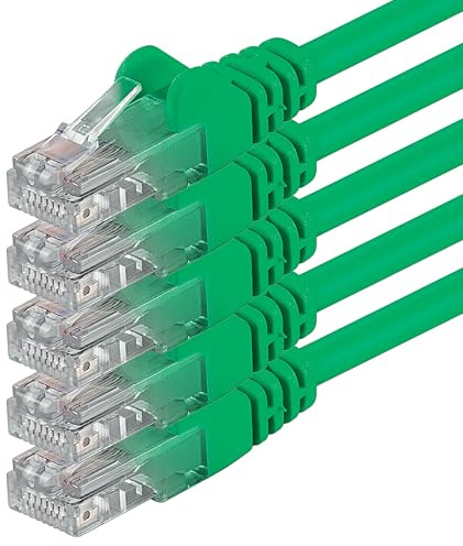 5x 1m Câble Réseau Cat6 Cat 6 - RJ45 Ethernet LAN DSL Routeur Modem - Vert