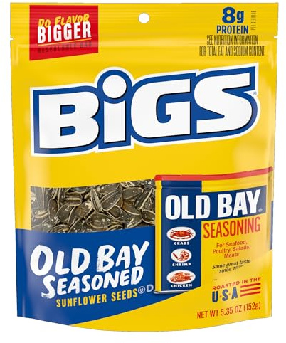 BIGS Sunflower Seeds, Old Bay Seasoned Flavor, 5.35 oz. (Pack of 12)