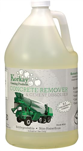 Korkay DIY Concrete Remover & Cement Dissolver Heavy-Duty, Great for Tools & Mixers - 1 Gallon