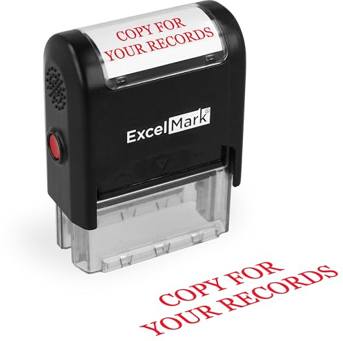 ExcelMark Copy for Your Records Self Inking Rubber Stamp - Red Ink (A1539)