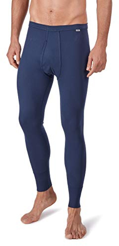 HUBER Men's Long Johns with Front Fly Cotton Fine Rib 112362 Navy M