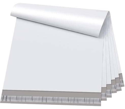 Metronic Poly Mailers 19x24 Inch 50 Pcs | Large Shipping Bags for Clothing, Small Business | Strong Thick Mailing Bags with Self Adhesive | Waterproof and Tear-Proof Large Package Bags in White