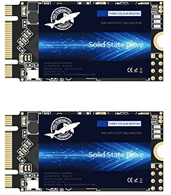SSD SATA M.2 2242 128GB Dogfish Ngff Internal Solid State Drive High Performance Hard Drive Desktop Laptop SATA III 6Gb/s 2 Unit Package Pack [128GB(2 Packs), M.2 2242]