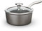 Tower T900216 Cerastone Pro 20cm Forged Aluminium Saucepan with Tempered Glass Lid, Non-Stick Coating, Graphite