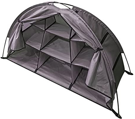 Cryfokt Vikbart Campingförvaringsskåp med Klassificerad Organisation med 9 Hyllor, Skoorganisator med Stor Kapacitet för Camping, Tältförvaringslösning (Hopfällbar)