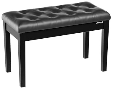 Audibax KB502 Banqueta Doble Piano/Teclado con Compartimento Negro