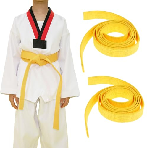 JOYOLA 2 Stück Judo Karate Gürtel Belt Kampfsport Sport Gürtel Baumwolle Taekwondo Belt Professioneller Karate Aikido Belt Training Wettkampf Schutzgürtel Kampfsportgürtel für Kinder Erwachsene