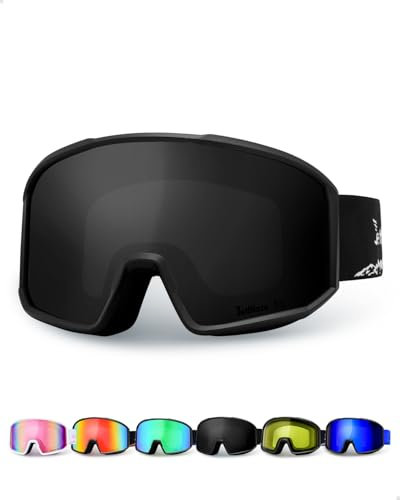 JetBlaze Skibrille Herren Damen Skibrille für Brillenträger Schneebrille Anti Nebel UV Schutz Snowboardbrille Ski Goggles für Skifahren Kompatibler Helm Zylindrische Verspiegelt Silber Linse