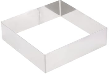 PRETYZOOM Molde Cuadrado De Acero Inoxidable 7.28X7.28X1.96 Pulgadas Anillo Reutilizable Para Tartas Cortador De Masa Utensilios Repostería Herramienta Para Hornear