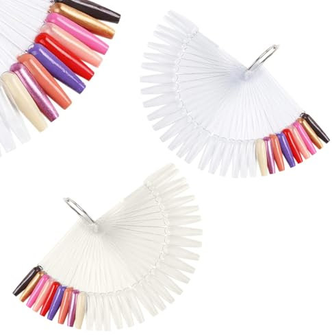 100 Pièces Nuancier Ongles, Ongles Faux Présentoir Outils de pratique des ongles Palette de couleurs Pour la conception de la pratique des ongles(2 couleurs)
