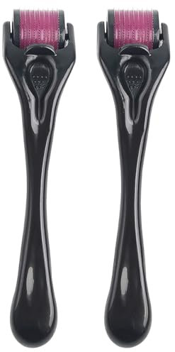 WOLMIK Derma Roller, 0.5mm/0.75mm Beard Roller, 540 Titanium Micro Needling Roller for Men and Women, Beard Growth Roller Microneedle Roller for Stimulate Hair Growth, Facial Skin Care