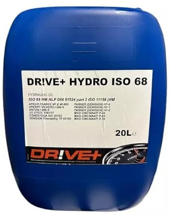 Drive+ Hydro ISO 68, Olio Idraulico Industriale, 20L, Contenitore Blu