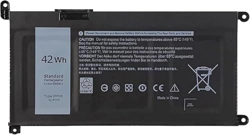 JPFMR Laptop Battery Compatible for DELL Chromebook 3400 3100 2-in-1 5488 5493 5593 Series 0JPFMR 7T0D3 07T0D3 RDNP5 DN33X 7MTOR 7MT0R 16DPH 11.4V 42Wh