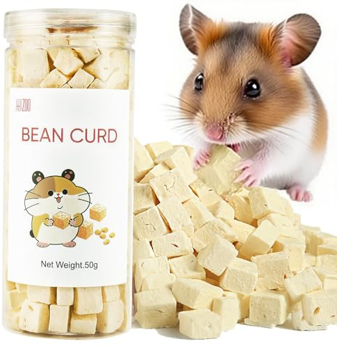 Abizoo Freeze Dried Tofu for Hamsters High Protein Low Fat & Balanced Minerals Grain Free Single Ingredient Natural Treats Enrichment Snacks for Rabbits, Guinea Pigs & Small Pets