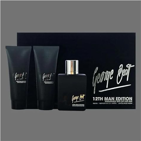 Ark Future George Best 12TH Man Edition Fragrance Gift Set - 100ml Eau de Toilette + 2 x 100ml Hair & Body Wash - Woody Aromatic Scent for Men