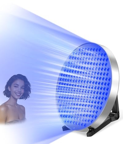 Solarium pour la maison, lampe de bronzage de table de 50 W avec 250 LED, 460 NM, support réglable et crochets de suspension, solarium pour le visage pour la maison pour le corps