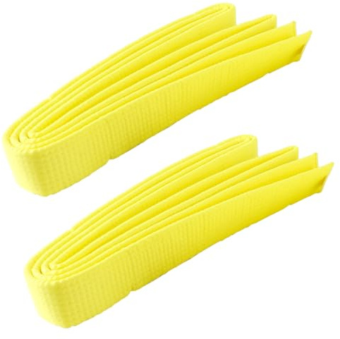 Ausi Cintura professionale per taekwondo, judo, karate, 2 pezzi, in cotone, a righe, per arti marziali, 260 cm (giallo)