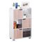 FineBuy Design Bücherregal MASSA Modern Holz Weiß mit Türen Sonoma Eiche Ablagefächer Standregal freistehend Größe wählbar