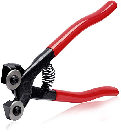 SPEEDWOX Tile Nippers Mosaic Glass Cutter Pliers 8 Inches High Strength Tungsten Carbide Scoring Wheels for Quickly Cutting Porcelain Ceramic Mirror Professional Score Tile Working Tool Heavy Duty