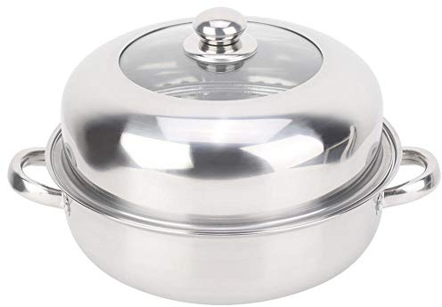 Steamer Pot Stainless Steel Stockpot Hotpot Food Steamer Pot Cookware Household Cooking Tool Boiler Soup Steaming Pot (single layer -28 cm)