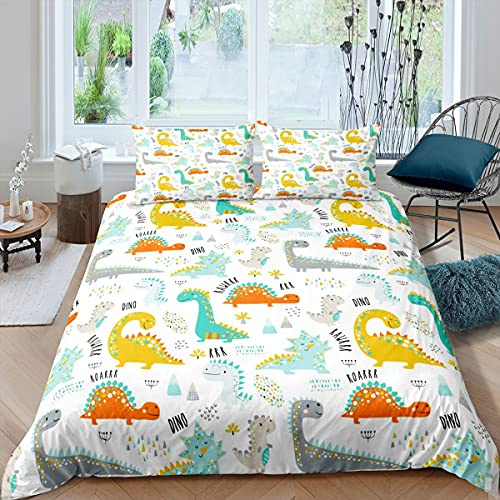 Set di biancheria da letto con dinosauro a forma di animali della giungla e simpatico set di biancheria da letto per ragazzi e ragazze, per ragazzi e adolescenti e animali selvatici