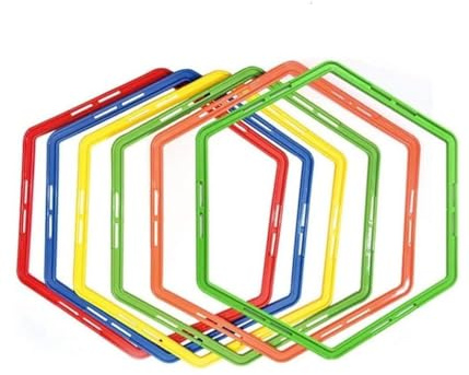 OISE ART STORE Trade Shop - Set 6pz Cerchi Piatti Allenamento Agilità Esagonale per Calcio Fitness da 50cm